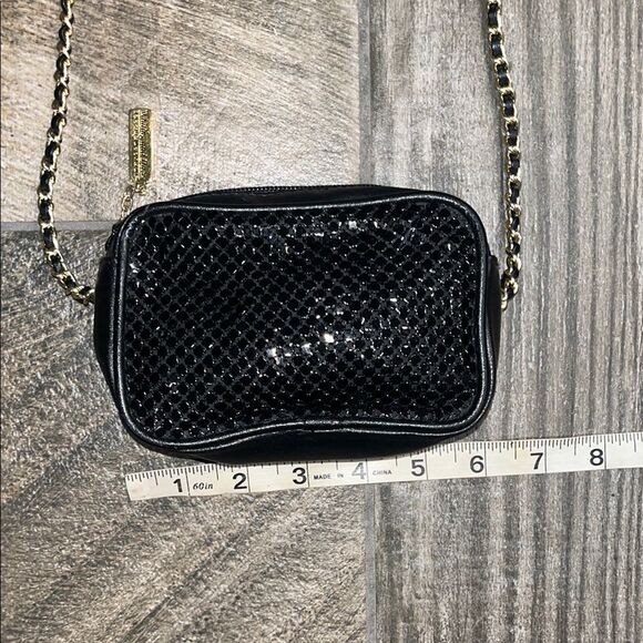 Whiting & David mini Black Sequin Crossbody Bag - Picture 2 of 6